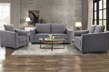 U9196 Sofa & Loveseat Set in Gray Chenille by Global w/Options [GFS-U9196-Gray]