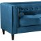 Taylor Sectional Sofa 643 Light Blue Velvet Fabric by Meridian