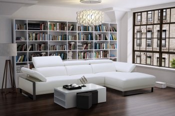 Fleurier Sectional Sofa in White Leather by J&M [JMSS-Fleurier White]