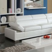 51165 Cleon Sectional Sofa in White Bonded Leather by Acme