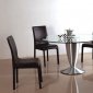 Contemporary Dinette with Silver Metal Base & Round Glass Top