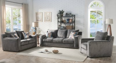 Ushury Sofa 53190 in Gray Fabric by Acme w/Options