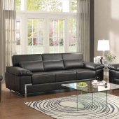 9647BLK Kira Sofa in Black All Bonded Leather by Homelegance