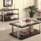 Chrome Legs & Center Glass Top Modern Coffee Table w/Options