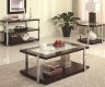 Chrome Legs & Center Glass Top Modern Coffee Table w/Options