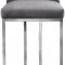 Heidi Stool 708 Set of 2 in Grey Velvet Fabric by Meridian