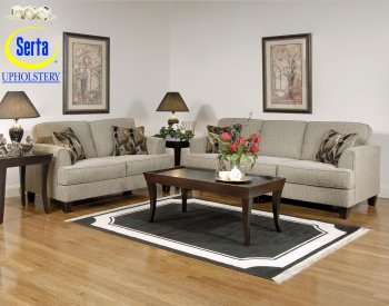 Soprano Beige Fabric Sofa & Loveseat Set w/Optional Chair [CHFS-SU-6560011 Serta Tribeca]