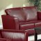 Red Bycast Leather Elegant Contemporary Living Room