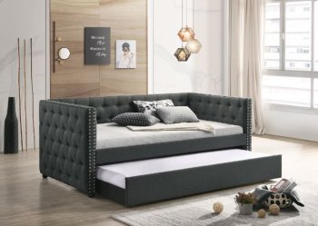 Romona Twin Daybed 39450 in Gray Fabric by Acme w/Trundle [AMB-39450 Romona]