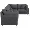 Sasha Sectional Sofa 5Pc 551681 Barely Black Coaster w/Options