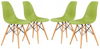 Dover Set of 4 Dining Chairs EP19G in Green by LeisureMod [LMDC-EP19G-Dover Green]