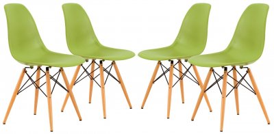 Dover Set of 4 Dining Chairs EP19G in Green by LeisureMod