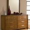 Medium Brown Oak Finish Contemporary Bed w/Optional Casegoods