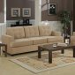 Khaki Waffle Suede Fabric Modern Sofa & Loveseat Set