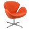 Swan Lounge Chair SW29ORW in Orange Wool by LeisureMod