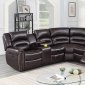 F86613 Power Recliner Sectional Sofa in Brown by Poundex