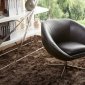 Dolly Swivel Chair in Black Leather/Split by Beverly Hills