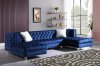 FD162 Sectional Sofa in Blue Velvet by FDF w/Acrylic Legs