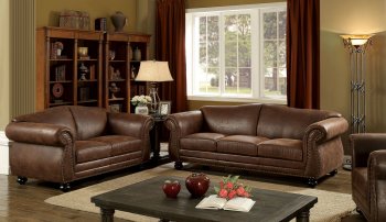 Joni Sofa CM6194 in Brown Leatherette w/Options [FAS-CM6194 Joni]