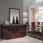 Contemporary Brown High Gloss Finish Dining Set