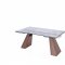 Vittorio Dining Table in Walnut w/Glass Top by Whiteline Imports