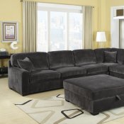 500753 Luka Sectional Sofa in Charcoal Fabric by Coaster