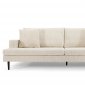 Cream Fabric Modern Sofa w/Cushions & Walnut Wood Legs