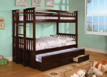 CM-BK458T-EXP University II Twin/Twin Bunk Bed in Dark Walnut [FAKB-CM-BK458T-EXP University II]