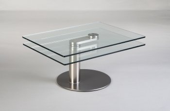 8049 Motion Cocktail Table by Chintaly w/Glass Top [CYCT-8049]