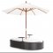 Black & White Modern Outdoor Beach Bed w/Umbrella