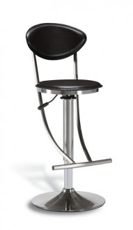 Contemporary Set of Two Bar Stools in Dark Brown Leatherette