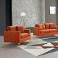 Naomi Sofa 633 in Cognac Velvet Fabric by Meridian w/Options