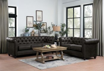 Wallstone Sofa Set 9517BRW in Brown by Homelegance [HES-9517BRW-Wallstone Set]