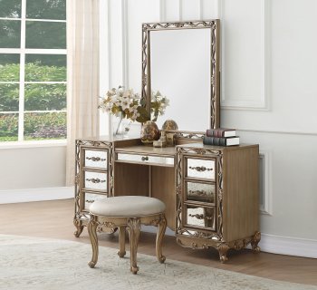 Orianne Vanity Desk 23797 in Antique Gold by Acme w/Options [AMV-23797-Orianne]