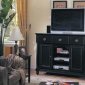 Black Color Contemporary Tv Stand With Tv Lift Design