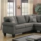 Rhian Sectional Sofa CM6329GY in Dark Gray Linen-Like Fabric