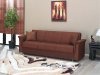 Brown Fabric Modern Sofa Bed Convertible w/Storage Space