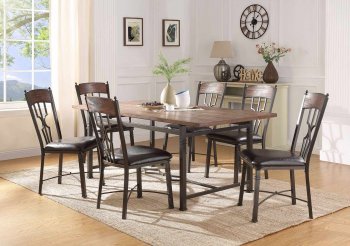 LynLee Dining Set 5Pc 60015 in Dark Oak & Dark Bronze by Acme [AMDS-60015 LynLee]