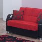 Caprio Loveseat Bed in Red Fabric w/Optional Chair Bed