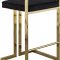 Ezra Counter Stool 912 Set of 2 Black Velvet Fabric by Meridian