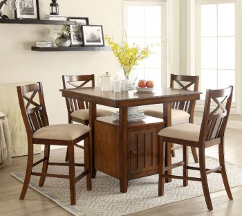 Arlington Counter Ht Dinette Set 5Pc CM3037PT in Brown Cherry [FADS-CM3037PT-Arlington]