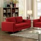 Kallie Sofa CM6848 in Red Flannelette Fabric w/Options