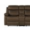 U6026 Motion Sofa & Loveseat Set in Dark Brown Fabric by Global