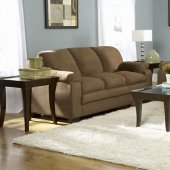 Brown or Buff Microfiber Stylish Sofa & Loveseat Set w/Soft Seat