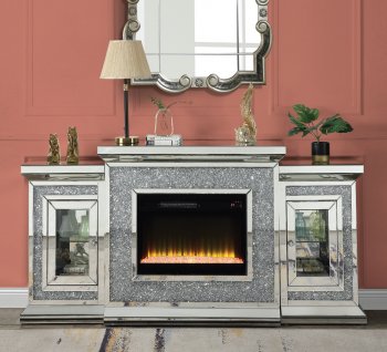 Noralie Fireplace w/LED AC00522 in Mirrored by Acme [AMFP-AC00522 Noralie]