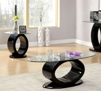 Lodia III Coffee & 2 End Tables Set CM4825BK in Black w/Options [FACT-CM4825BK-Lodia III]