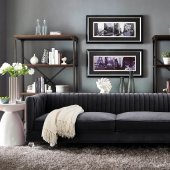 Aviator Sofa TOV-S86 in Grey Velvet Fabric by TOV Furniture