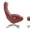 Maya Chair & Ottoman in Red Leather by J&M Furniture