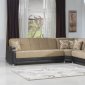 Luna Fulya L. Brown L-Shape Reversible Sectional Sofa by Bellona