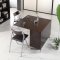 Brown Top & Metal Base Modern Dining Table w/Optional Chairs